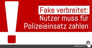 Fake verbreitet: Nutzer muss für Polizeieinsatz zahlen