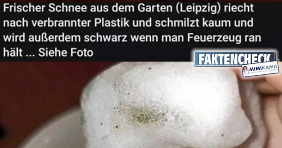 Schnee riecht nach verbranntem Plastik