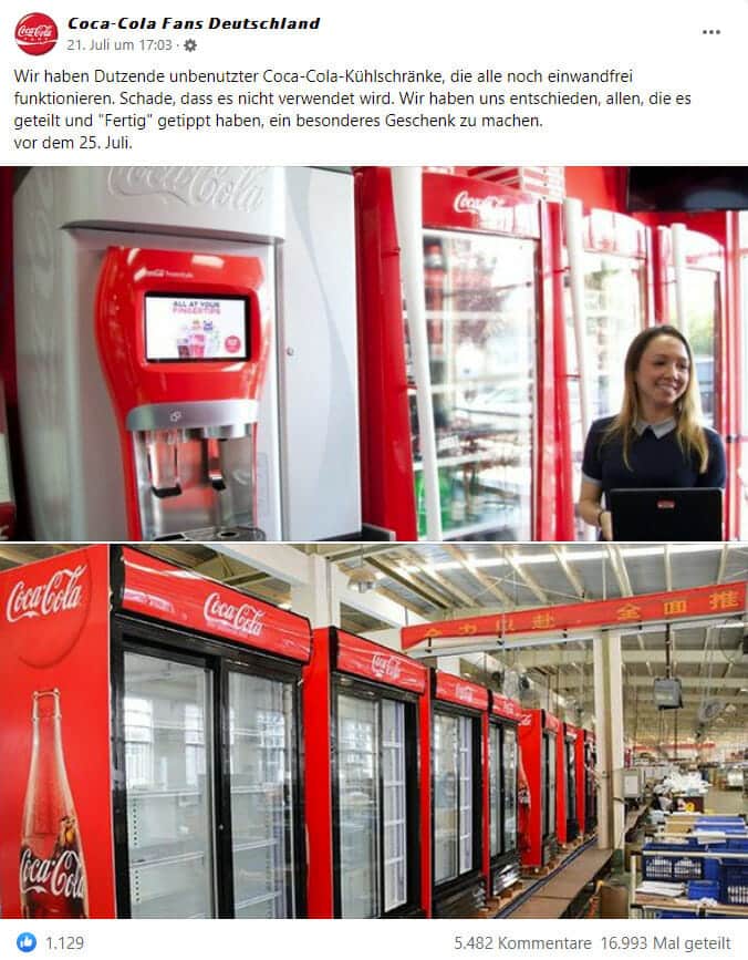 Coca-Cola Fans Deutschland: Achtung, Fake!