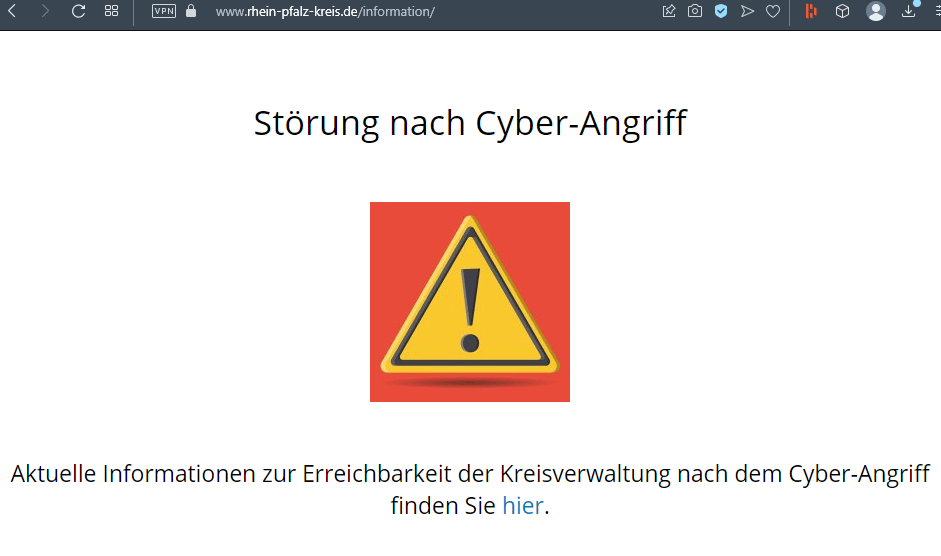 Screenshot der Webseite der Kreisverwaltung Rhein-Pfalz-Kreis