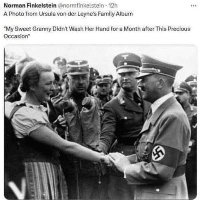 Nein, die Frau, die Hitler die Hand schüttelt, ist nicht von der Leyens Großmutter - Screenshot der Behauptung aus den sozialen Medien