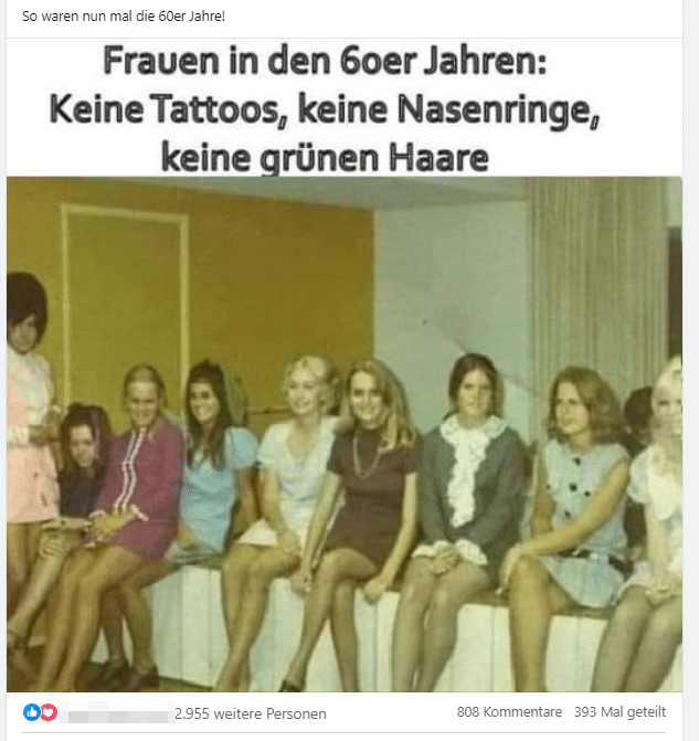 Screenshot Facebook / Die verführerische Masche der Nostalgie