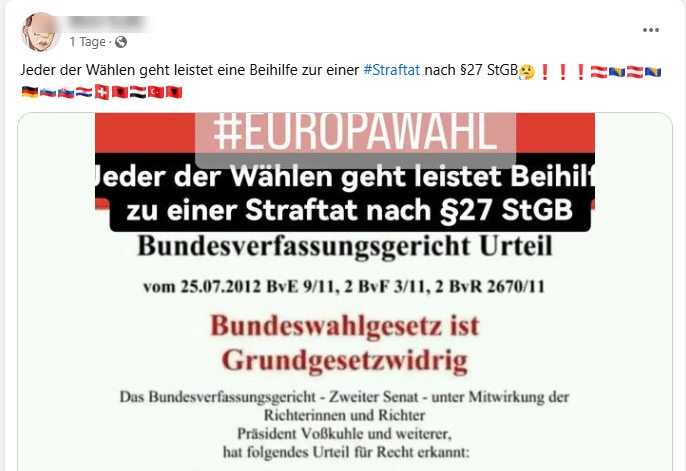 Screenshot der Behauptung auf Facebook (hier archiviert)