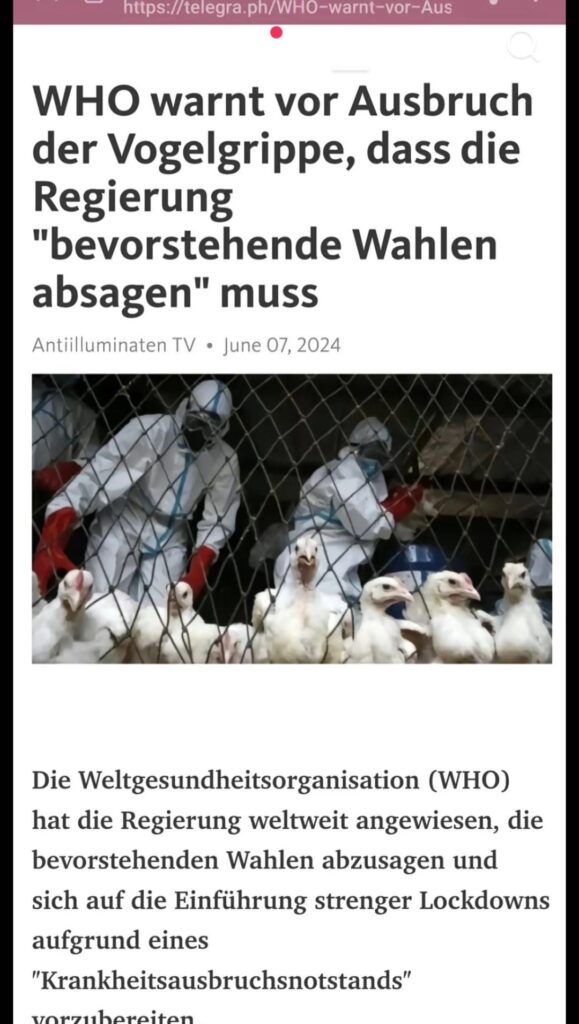 WHO sollte Wahlen wegen Vogelgrippe absagen - Falschmeldung