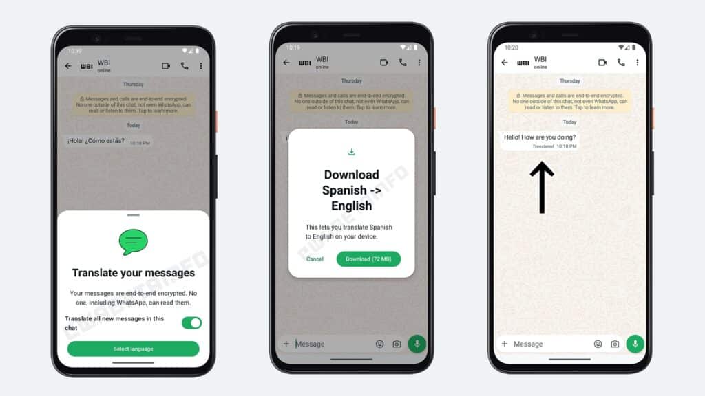 WhatsApp führt automatische Übersetzungsfunktion ein - Screenshots der neuen WhatsApp-Funktion